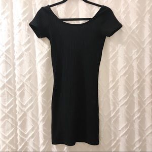 Brandy Melville Black Ribbed Body-con Dress